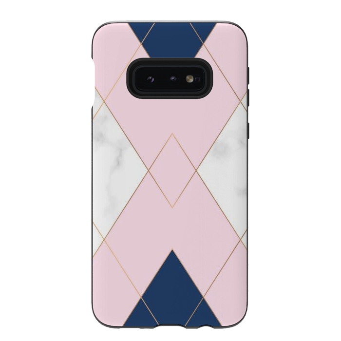 Galaxy S10e StrongFit Triangles on marbled design by ArtsCase