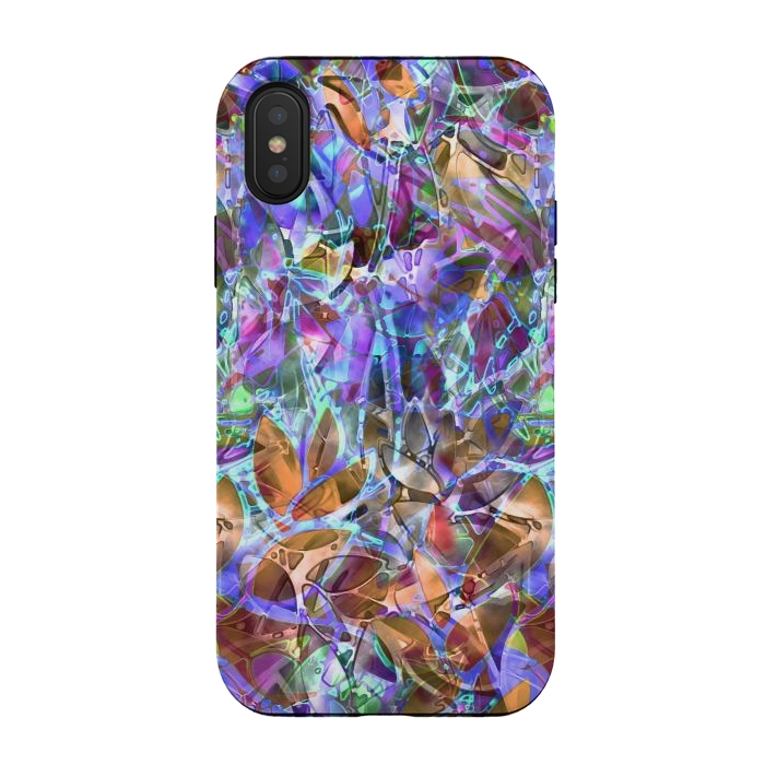 iPhone Xs / X StrongFit Floral Abstract Stained Glass G268 by Medusa GraphicArt