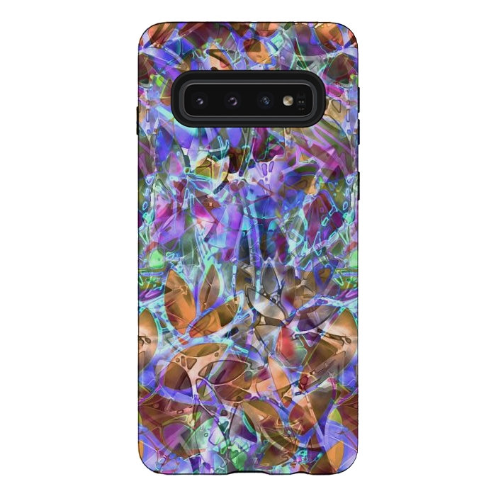Galaxy S10 StrongFit Floral Abstract Stained Glass G268 by Medusa GraphicArt