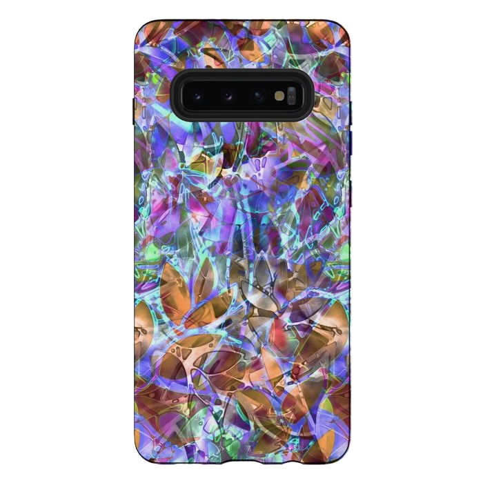 Galaxy S10 plus StrongFit Floral Abstract Stained Glass G268 by Medusa GraphicArt