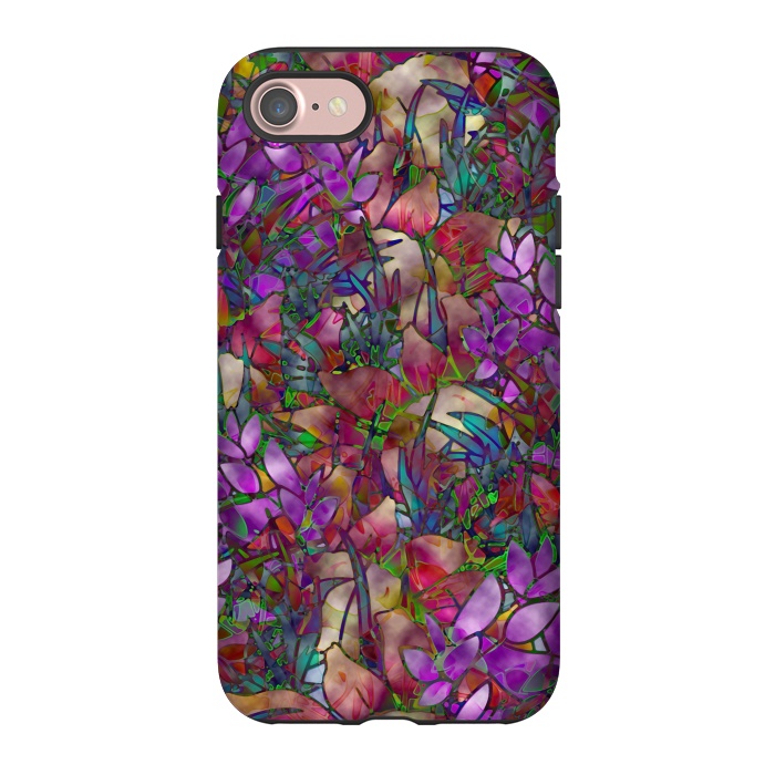 iPhone 7 StrongFit Floral Abstract Stained Glass G175 by Medusa GraphicArt