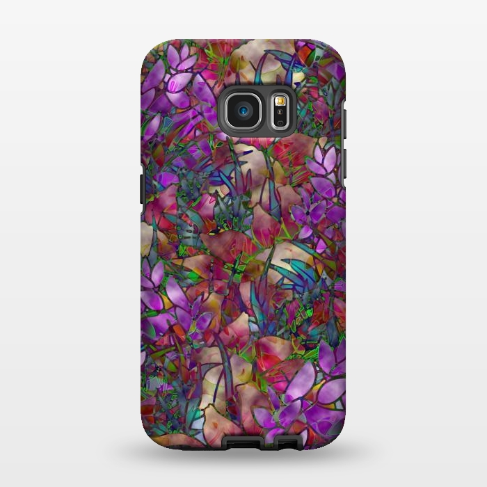 Galaxy S7 EDGE StrongFit Floral Abstract Stained Glass G175 by Medusa GraphicArt