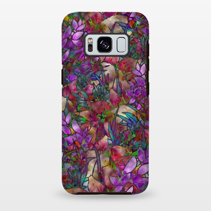 Galaxy S8 plus StrongFit Floral Abstract Stained Glass G175 by Medusa GraphicArt