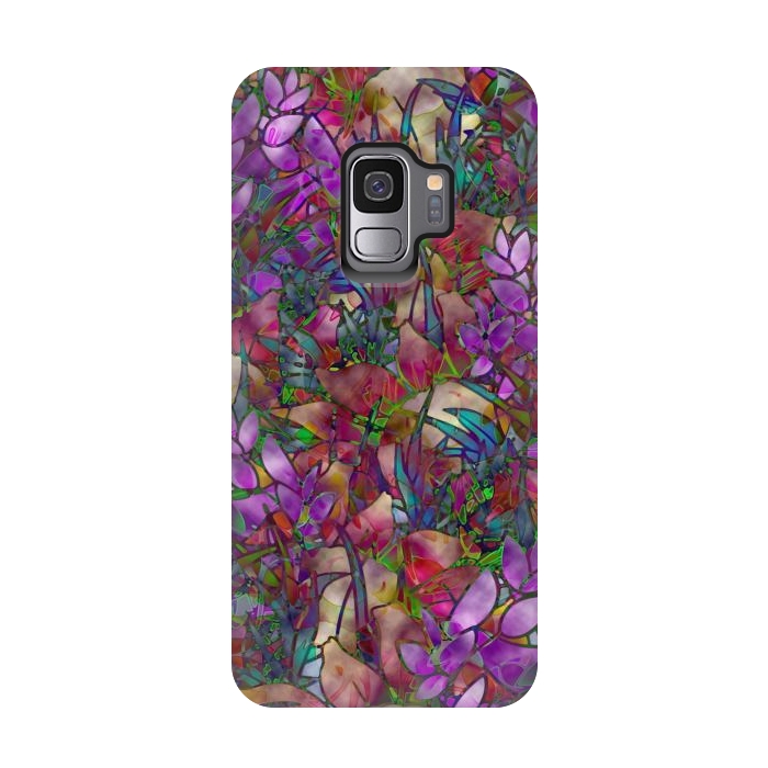 Galaxy S9 StrongFit Floral Abstract Stained Glass G175 by Medusa GraphicArt