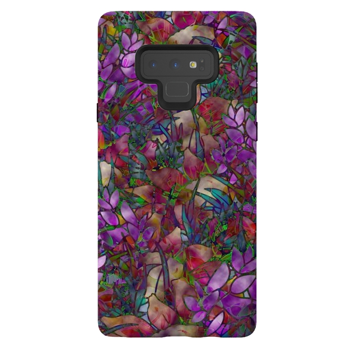 Galaxy Note 9 StrongFit Floral Abstract Stained Glass G175 by Medusa GraphicArt