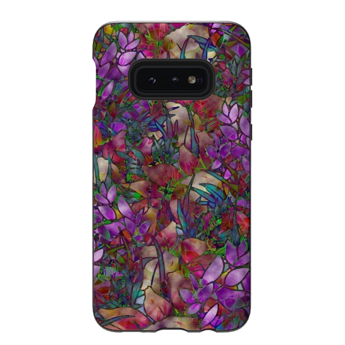 Galaxy S10e StrongFit Floral Abstract Stained Glass G175 by Medusa GraphicArt