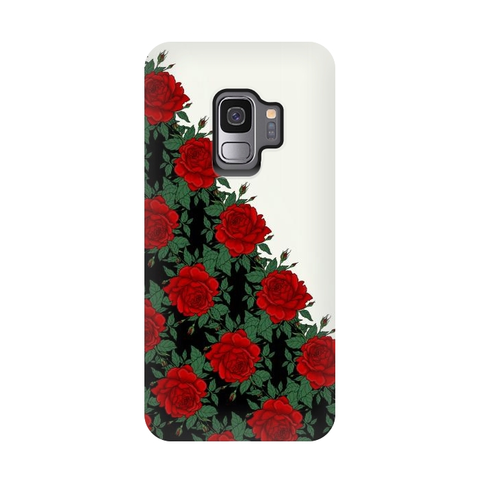 Galaxy S9 StrongFit Red roses pattern by Jms