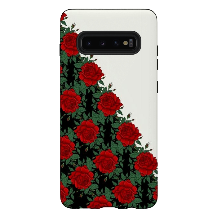 Galaxy S10 plus StrongFit Red roses pattern by Jms