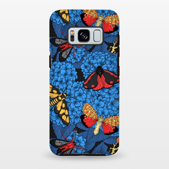 Galaxy S8 plus StrongFit Moths on blue hydrangea by Katerina Kirilova