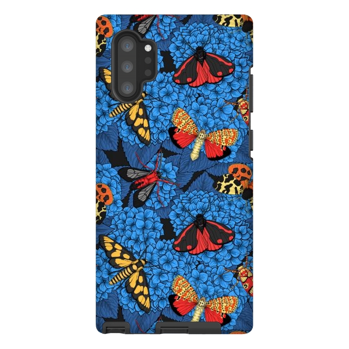 Galaxy Note 10 plus StrongFit Moths on blue hydrangea by Katerina Kirilova