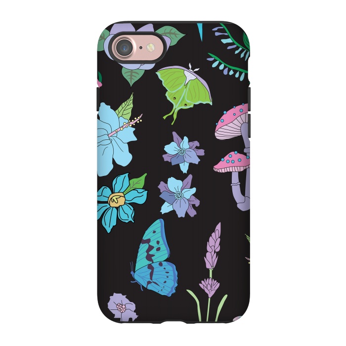 iPhone 7 StrongFit Garden Witch Pastel Mushrooms, Flowers, Butterflies by Luna Elizabeth Art