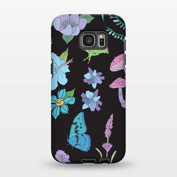 Galaxy S7 EDGE StrongFit Garden Witch Pastel Mushrooms, Flowers, Butterflies by Luna Elizabeth Art