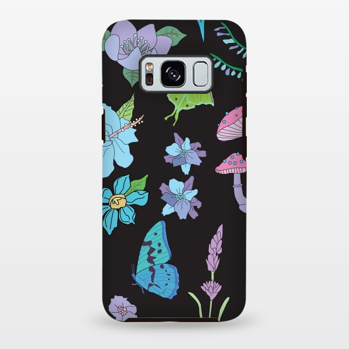 Galaxy S8 plus StrongFit Garden Witch Pastel Mushrooms, Flowers, Butterflies by Luna Elizabeth Art