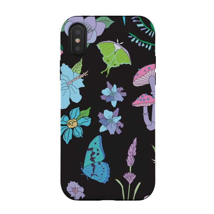 iPhone Xs / X StrongFit Garden Witch Pastel Mushrooms, Flowers, Butterflies by Luna Elizabeth Art