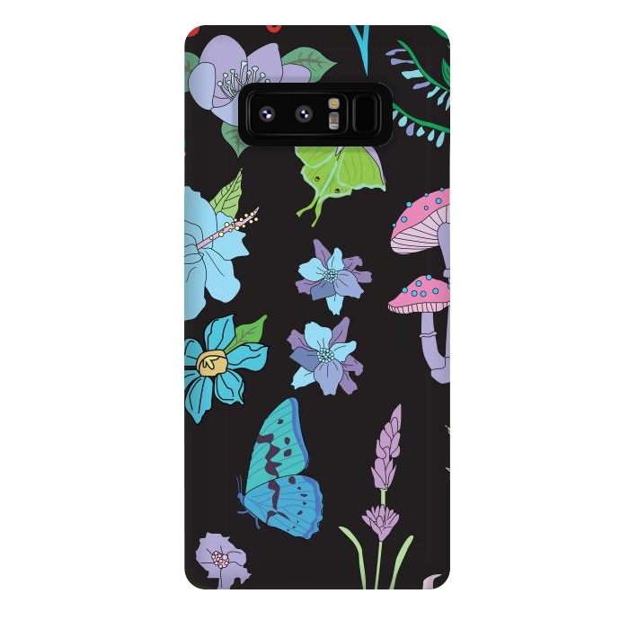 Galaxy Note 8 StrongFit Garden Witch Pastel Mushrooms, Flowers, Butterflies by Luna Elizabeth Art