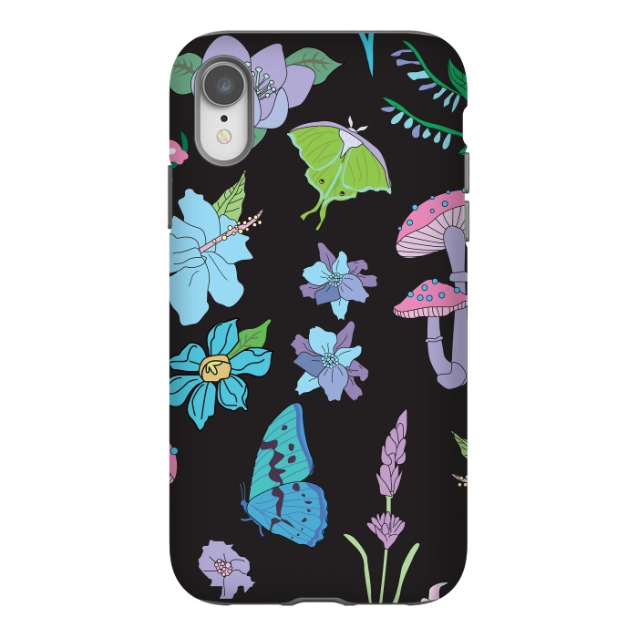 iPhone Xr StrongFit Garden Witch Pastel Mushrooms, Flowers, Butterflies by Luna Elizabeth Art