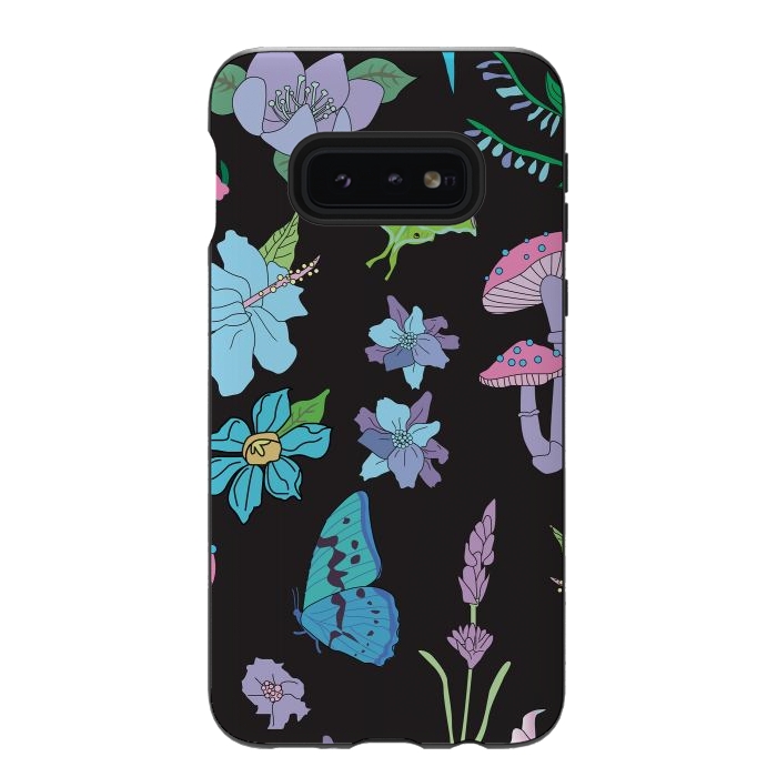 Galaxy S10e StrongFit Garden Witch Pastel Mushrooms, Flowers, Butterflies by Luna Elizabeth Art