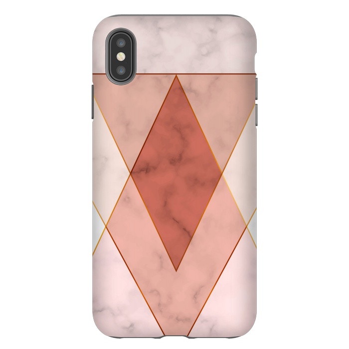 iPhone Xs Max StrongFit Modern Marble Geometric Design Triangular by ArtsCase