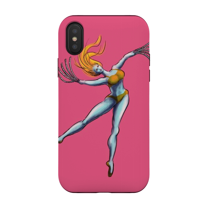 iPhone Xs / X StrongFit Weird Dancer Girl With Saw Hands by Boriana Giormova