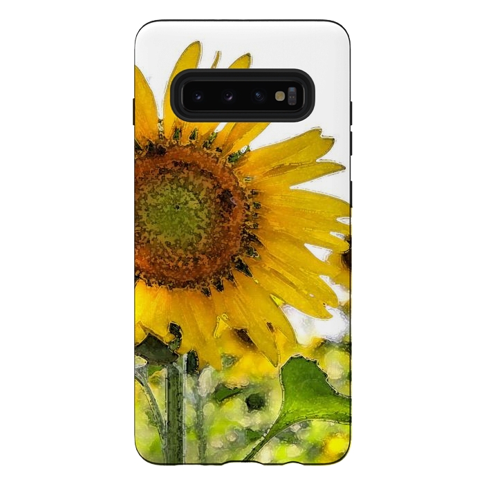 Galaxy S10 plus StrongFit Sunflowers by Allgirls Studio