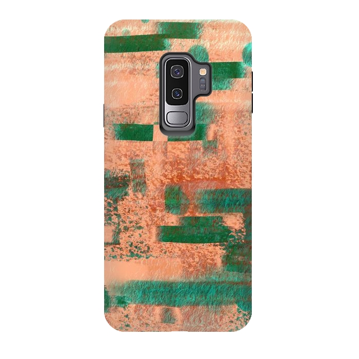 Galaxy S9 plus StrongFit Abstract Peach pattern designer by Josie