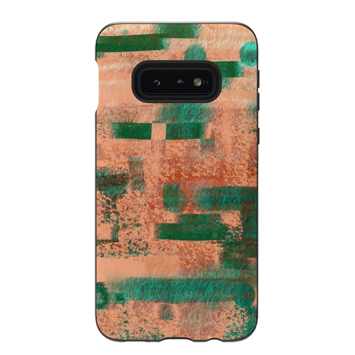 Galaxy S10e StrongFit Abstract Peach pattern designer by Josie