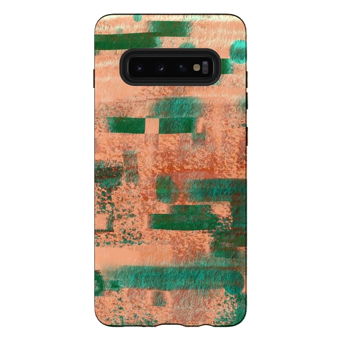 Galaxy S10 plus StrongFit Abstract Peach pattern designer by Josie