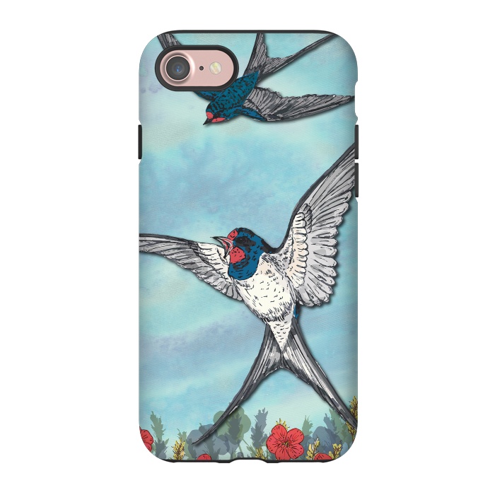 iPhone 7 StrongFit Summer Swallows by Lotti Brown