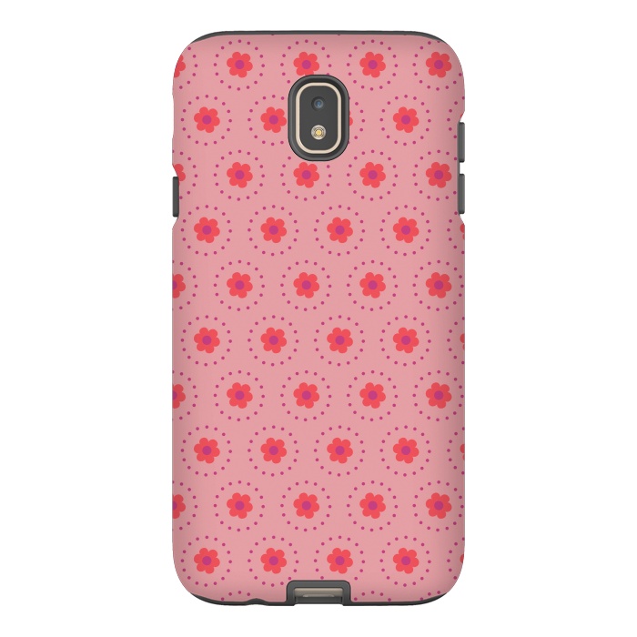 Galaxy J7 StrongFit Pink Circular Floral by Rosie Simons