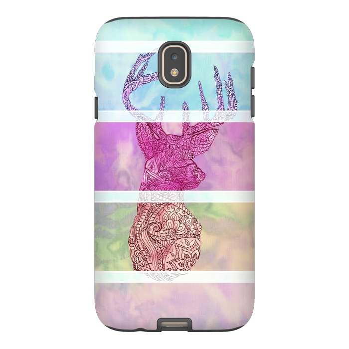 Galaxy J7 StrongFit Deer Vintage Stripes Paisley Photo by Girly Trend