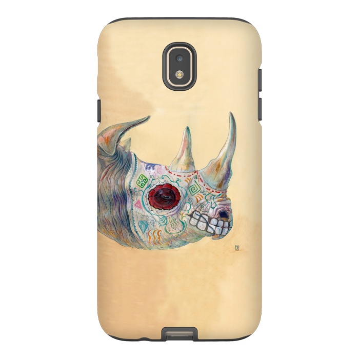 Galaxy J7 StrongFit Day of the Dead Rhino by Brandon Keehner