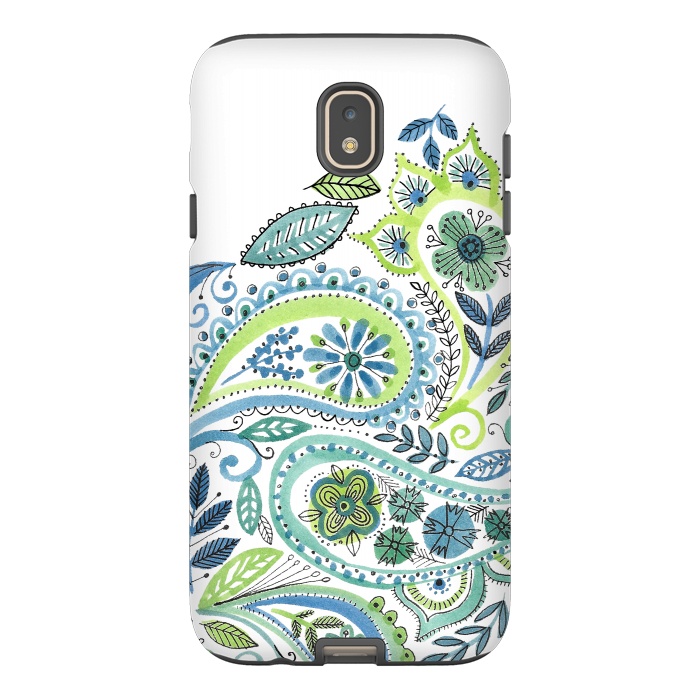 Galaxy J7 StrongFit Watercolour Paisley by Laura Grant