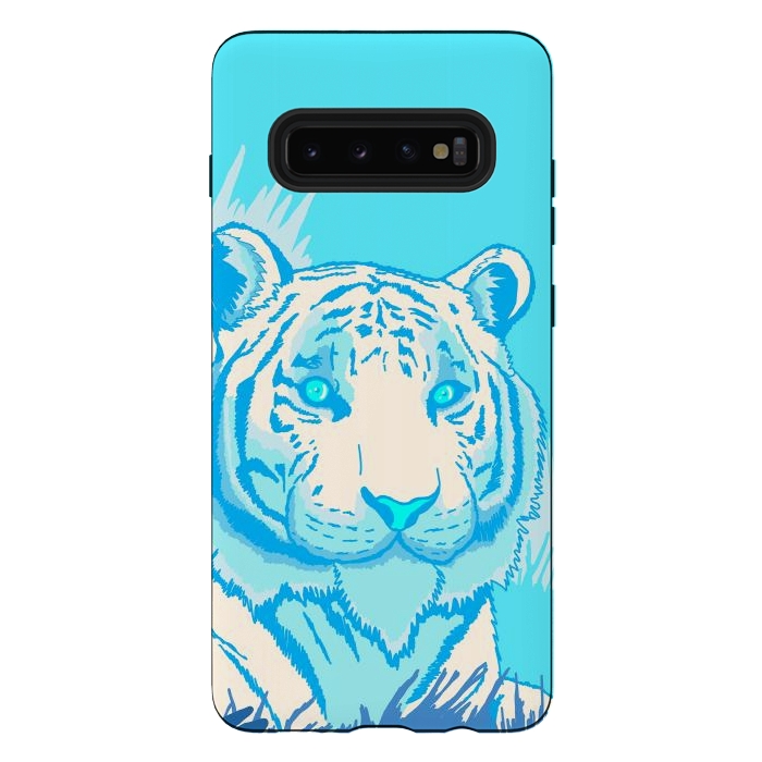 Galaxy S10 plus StrongFit The blue tiger by Steve Wade (Swade)