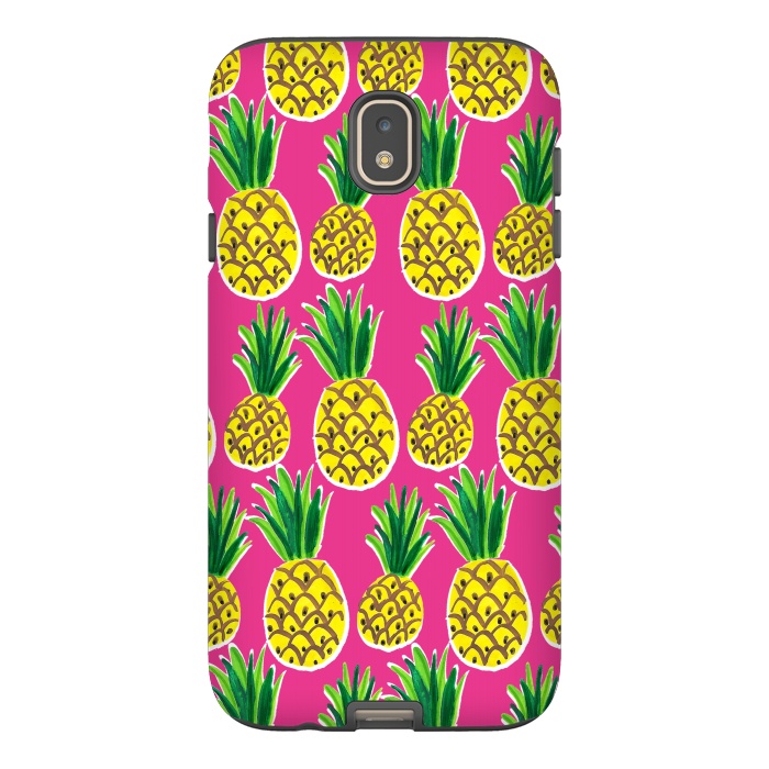 Galaxy J7 StrongFit Painted pineapples by Laura Grant