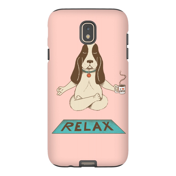 Galaxy J7 StrongFit Dog Relax Rose by Coffee Man