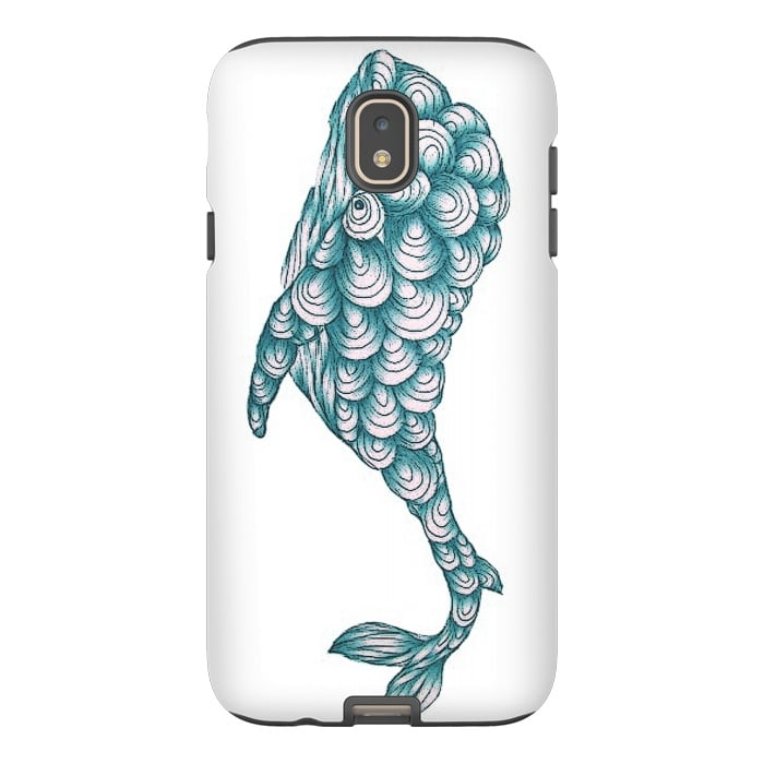 Galaxy J7 StrongFit Turquoise Whale by ECMazur 