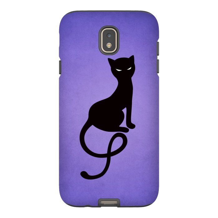 Galaxy J7 StrongFit Purple Gracious Evil Black Cat by Boriana Giormova