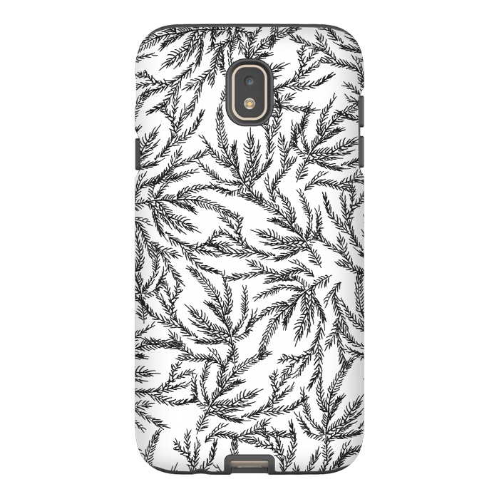 Galaxy J7 StrongFit Black Coral Ferns by Caitlin Workman
