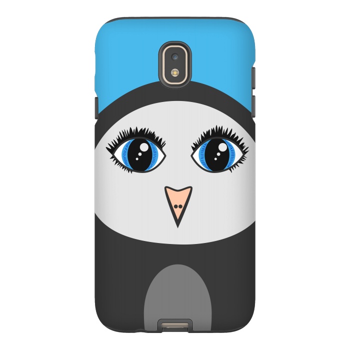 Galaxy J7 StrongFit Cute Cartoon Geometric Penguin Face by Boriana Giormova