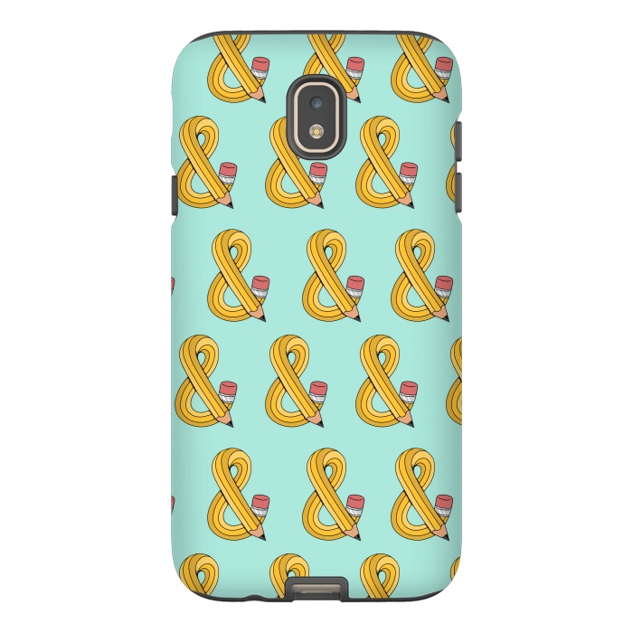 Galaxy J7 StrongFit Ampersand Pencil Pattern Green by Coffee Man