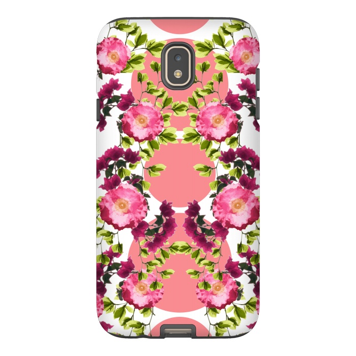 Galaxy J7 StrongFit Symmetrical Pink Floral Print by Zala Farah