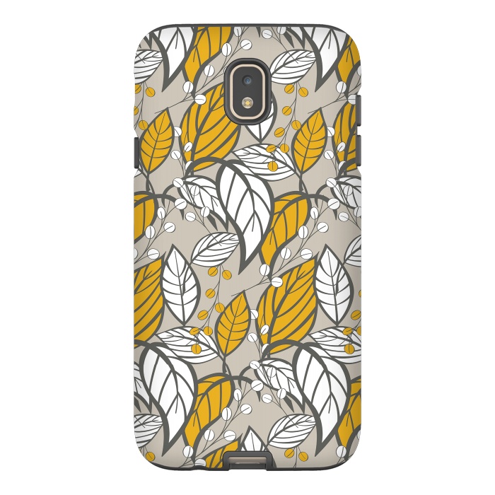 Galaxy J7 StrongFit Seamless floral pattern with hand drawn leaves by Jelena Obradovic