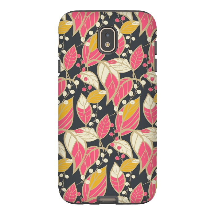 Galaxy J7 StrongFit Seamless floral pattern with hand drawn leaves 002 by Jelena Obradovic