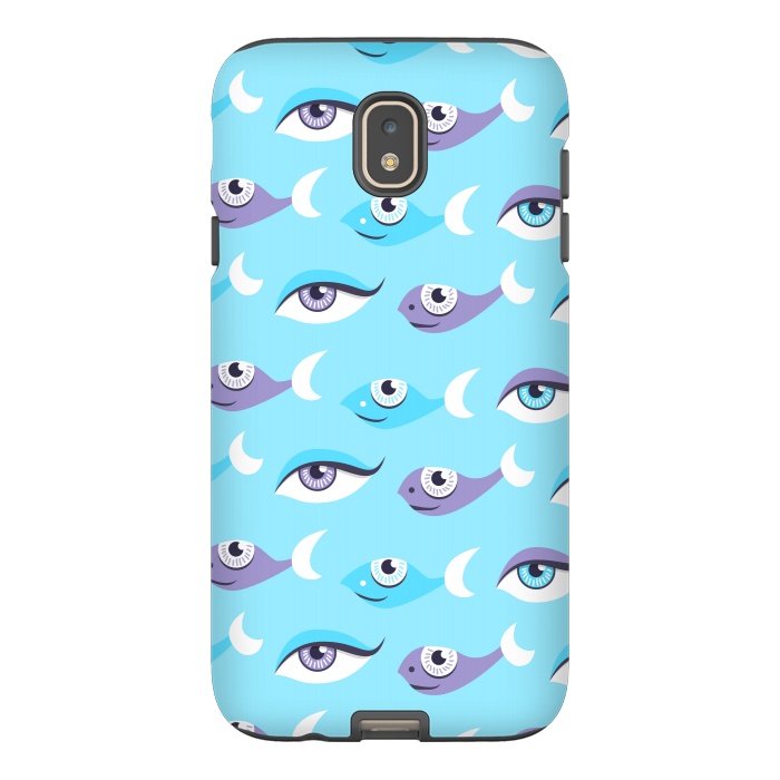 Galaxy J7 StrongFit Pattern of purple and blue eyes and fish in sea by Boriana Giormova