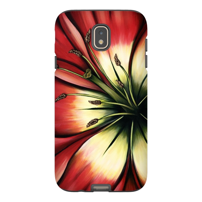 Galaxy J7 StrongFit Red Lily Flower by Denise Cassidy Wood