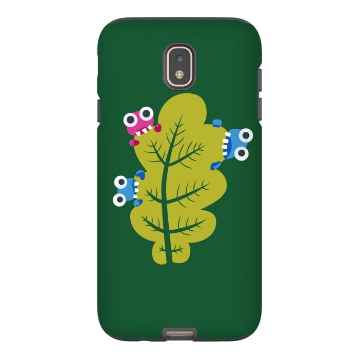 Galaxy J7 StrongFit Cute Cartoon Bugs Eat Green Leaf by Boriana Giormova