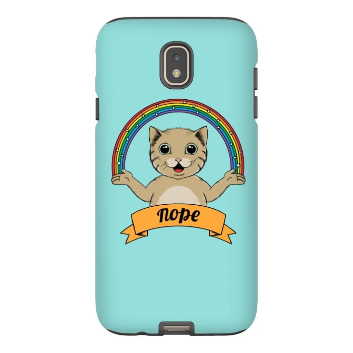 Galaxy J7 StrongFit Cat Nope by Coffee Man