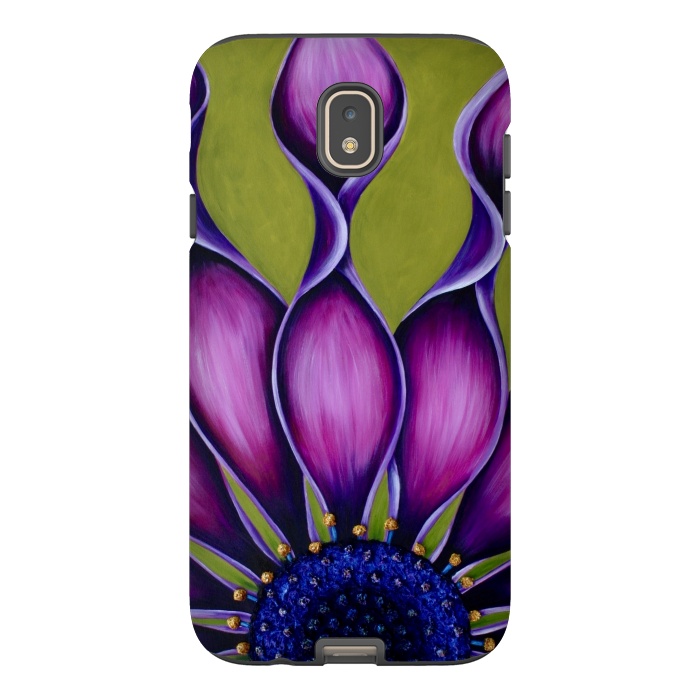 Galaxy J7 StrongFit Purple African Daisy by Denise Cassidy Wood