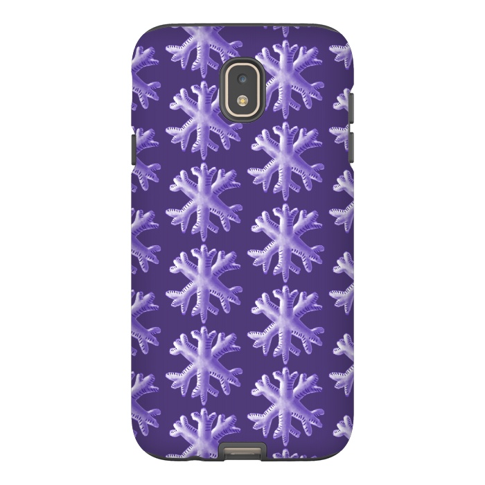 Galaxy J7 StrongFit Ultra Violet Fluffy Snowflake Pattern by Boriana Giormova