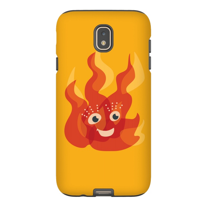 Galaxy J7 StrongFit Happy Burning Fire Flame Character by Boriana Giormova